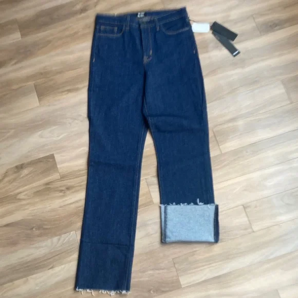 Hudson jean high rise Zoeey deep cuff straight crop jean casual blue Jean 27 - Picture 11 of 16